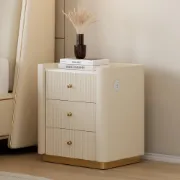 Picture of Sernifi Natural wood Nightstand - 3 Drawers