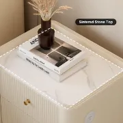 Picture of Sernifi Natural wood Nightstand - 3 Drawers