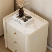 Picture of Sernifi Natural wood Nightstand - 3 Drawers