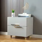 Picture of Grayish White Nightstand Modern 2-Drawer 