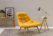 Elton Upholstered Natural wood chair 