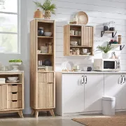 صورة خزانة حمام خشب طبيعي - مورا