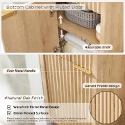 صورة خزانة حمام خشب طبيعي - مورا