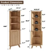 صورة خزانة حمام خشب طبيعي - برونز