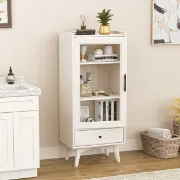 Picture of White Daquarius Freestanding Tower Accent Cabinet with Drawer