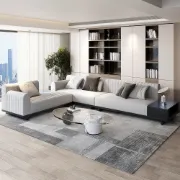 Picture of Bronze L-Shaped Sectional Natural wood