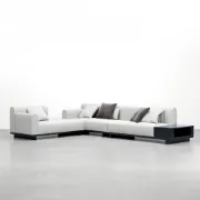 Picture of Bronze L-Shaped Sectional Natural wood