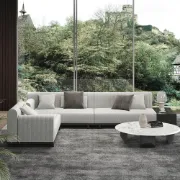 Picture of Bronze L-Shaped Sectional Natural wood