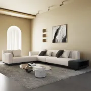 Picture of Bronze L-Shaped Sectional Natural wood