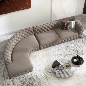 Show details for Montero Curved Sectional -Natural Wood Picture of Montero Curved Sectional -Natural Wood