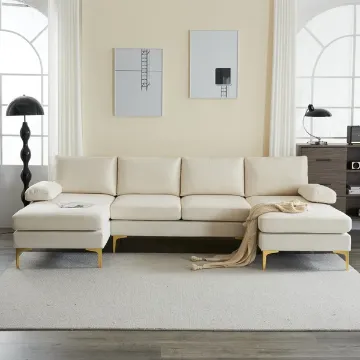 Show details for Modène L-Shaped Sectional – Natural Wood Base Picture of Modène L-Shaped Sectional – Natural Wood Base