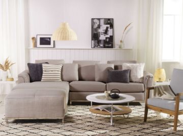 Show details for Mora Right-Hand L-Shaped Sofa with Ottoman – Natural Wood Base Picture of Mora Right-Hand L-Shaped Sofa with Ottoman – Natural Wood Base