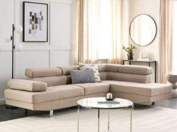 Show details for Norrea Corner Sofa – Natural Wood Frame with Adjustable Headrests Picture of Norrea Corner Sofa – Natural Wood Frame with Adjustable Headrests