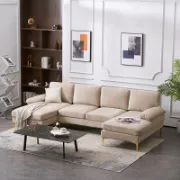 Picture of Mocha L-Shaped Sectional Natural wood