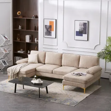 Show details for Mocha L-Shaped Sectional – Natural Wood Base Picture of Mocha L-Shaped Sectional – Natural Wood Base