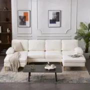 Picture of Mocha L-Shaped Sectional Natural wood