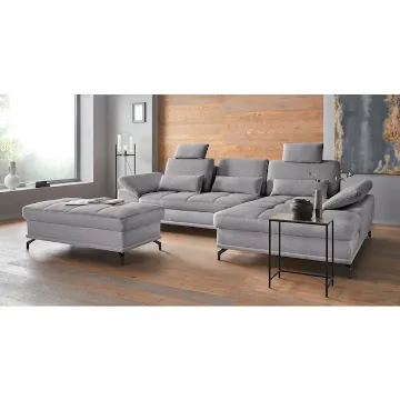 Show details for Bianco Modern L-Shaped Sectional – Natural Wood Base Picture of Bianco Modern L-Shaped Sectional – Natural Wood Base