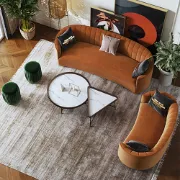 Picture of Wegen Curved Sofa - Natural Wood
