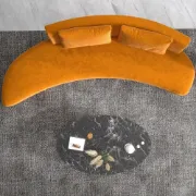 Picture of Timberline Orange Sofa Velvet Upholstered Sofa