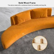 Picture of Timberline Orange Sofa Velvet Upholstered Sofa