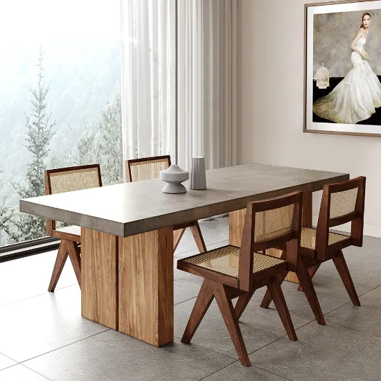 Picture of Natural Wooden Dining Table with Modern Design - Monello