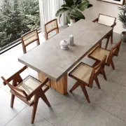 Picture of Natural Wooden Dining Table with Modern Design - Monello