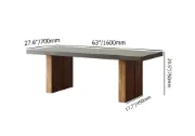 Picture of Natural Wooden Dining Table with Modern Design - Monello