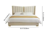 Picture of Luxe Haven Upholstered Bed – Elegant Ivory & Gold