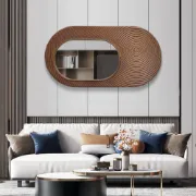 Picture of Swirl Wooden Oval Mirror