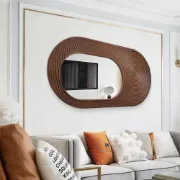 Picture of Swirl Wooden Oval Mirror