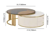 Picture of Riviera Coffee Table – Natural Wood & Luxe Dual Tops
