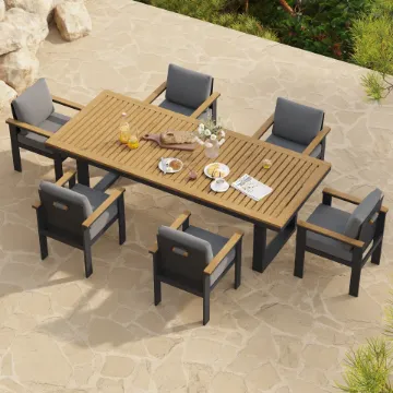 Show details for Urban 7-Piece Outdoor Dining Set – Natural Wood Picture of Urban 7-Piece Outdoor Dining Set – Natural Wood