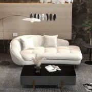 Picture of Curved Modern Lounge Sofa - Natural Wood - Arlo