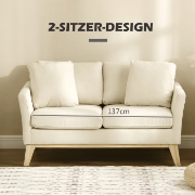 Arvella – 2-Seater Sofa with Elegant Fabric & Natural Wood Frame