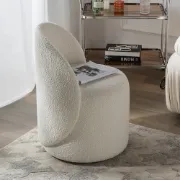 Elenora Vanity Chair – Natural Wood & Premium Fabric