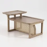 Picture of Canora Rattan Natural Wood Coffee Table – Boho Minimalism
