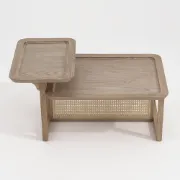 Picture of Canora Rattan Natural Wood Coffee Table – Boho Minimalism
