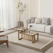 Picture of Canora Rattan Natural Wood Coffee Table – Boho Minimalism