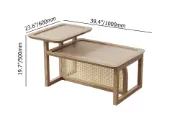 Picture of Canora Rattan Natural Wood Coffee Table – Boho Minimalism