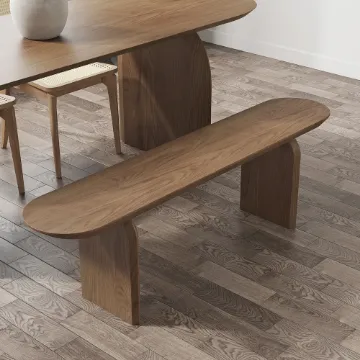 Show details for Nero Natural  Wood Dining Bench – Durable Elegance Picture of Nero Natural  Wood Dining Bench – Durable Elegance