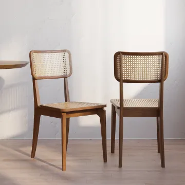 Show details for Lyna Handwoven Cane & Wood Chair – Classic Natural Elegance Picture of Lyna Handwoven Cane & Wood Chair – Classic Natural Elegance