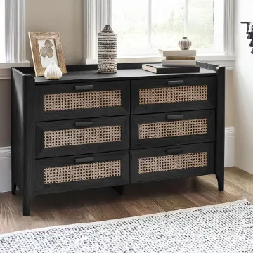 Show details for Zeno – Black Rattan 6-Drawer Wide Chest Picture of Zeno – Black Rattan 6-Drawer Wide Chest