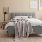 Picture of Nora Tufted Natural wood Bed