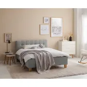 Picture of Nora Tufted Natural wood Bed