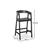 Picture of Elvo Modern Bar Chair – Natural Wood & Upholstered Seat