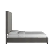 صورة ڤيلينا سرير خشب طبيعي – لوح رأس مبطن