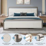 صورة سرير إيلاندور خشب طبيعي بحجم كينج