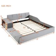 صورة سرير نستـو متعدد الوظائف بتنجيد أنيق – مع مقعد تخزين مدمج