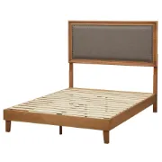 Picture of Norelle Natural Wood Upholstered Bed – Nailhead Trim Design