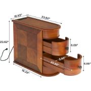 Picture of Rico Natural Wood Side Table – Rounded Design with Dual Drawers